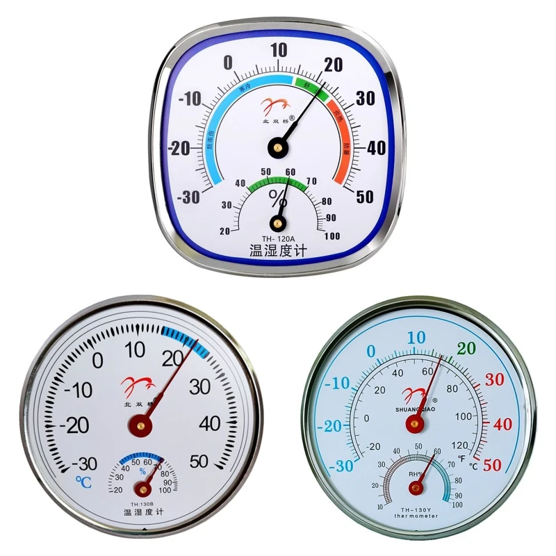 

Wall Thermometer & Hygrometer No Battery Required Indoor Temperature Humidity Dropsale