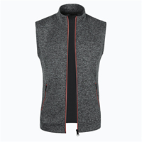 Autumn winter men's knit velvety fashion zipper top vest