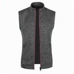 Autumn winter men's knit velvety fashion zipper top vest
