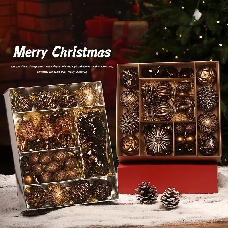 Christmas Decorations High End Colored Bauble DIY Set Mini Hanging Pendants For Xmas Tree Household Holiday Scene Arrangement