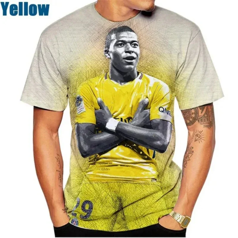 Hot Sales Summer Football Player Kylian Mbappé High Quality 3D Printed Classics Couple Tees for Men/Women Short Sleeve T-shirt