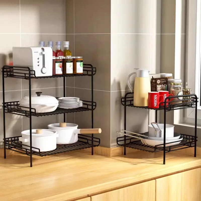 Kitchen Storage Rack Stainless Steel Seasoning Chopsticks Shelf Organizer Knife Jar Organizer Household Accessories