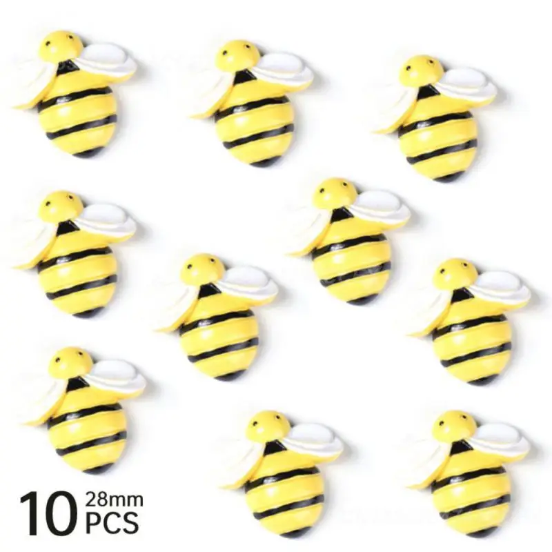 1/2SETS Decorative Headband Scrapbooking Craft Resin Perfect Gift Yellow Fairy Garden Supplies Bee Miniature Figurines