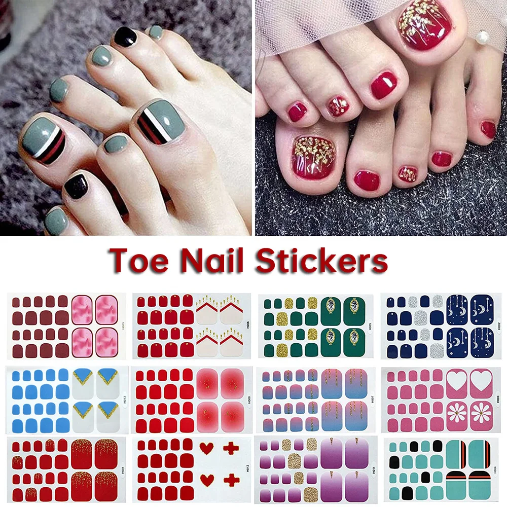 22 tips/sheet Beauty & Health Waterproof Nail Art Full Cover Nail Decorations Nail Stripe Manicure Decals Toe Nail Stickers