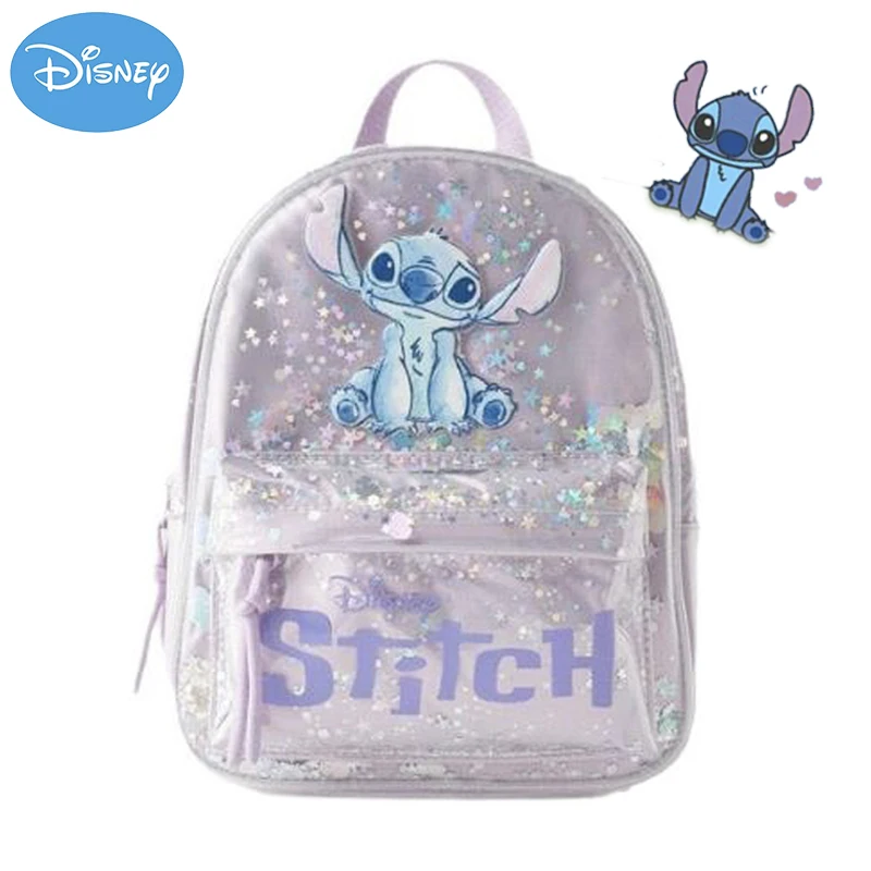 New Disney Stitch Children\'s Backpack Kawaii Figure Mickey Mouse Donald Duck Schoolbags Women Large Capacity Travel Computer Bag