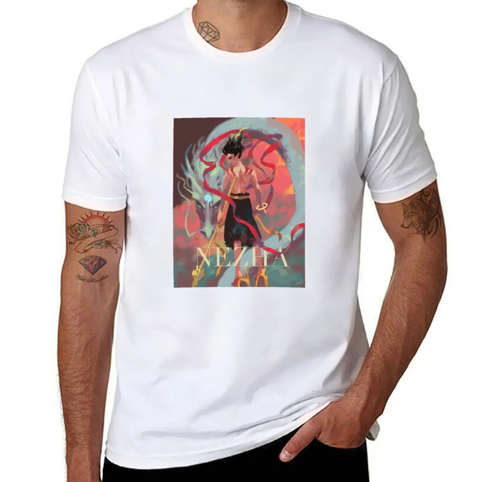 

Nezha T-Shirt t shirt men 100% cotton luxury brand cotton t shirt pack T-Shirt