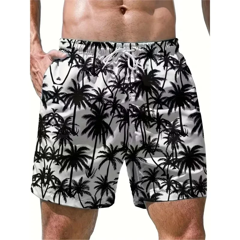 

Мужские плавки с тропическим принтом пальм, летние шорты для активного отдыха, спортивные шорты для вечеринок и отпуска, детские шорты evz