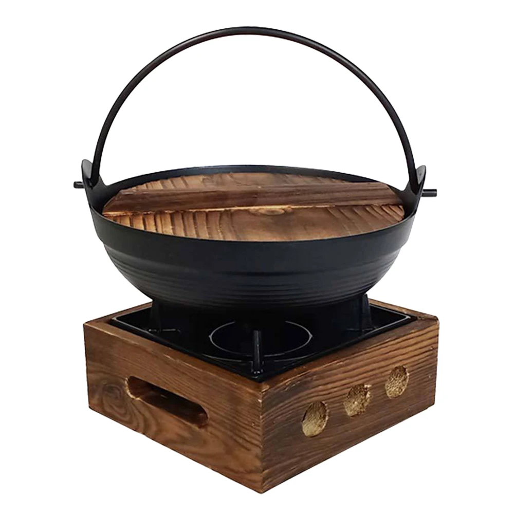 

1 set Cast Iron Set Japanese Style Hot Pot Camping Cookware Japanese Style Hot Pot Cooker Non Sticky Outdoor Saucepan