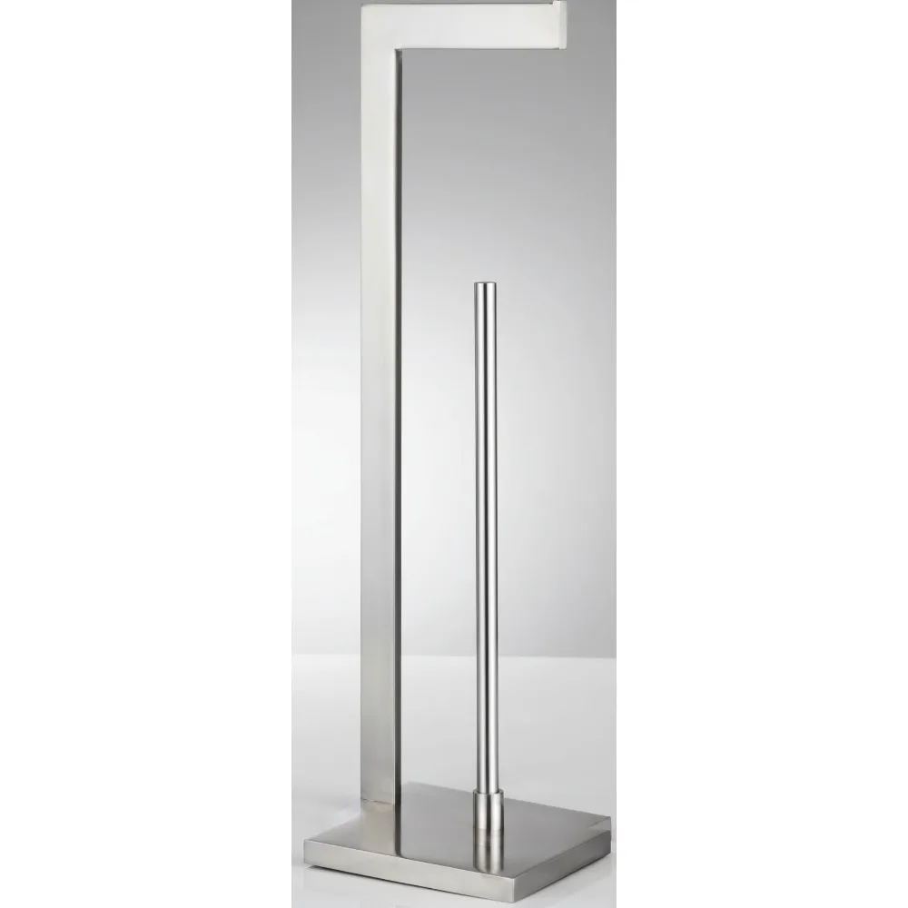 

Stainless Steel Floor Toilet Paper Holder with Storage, Brushed Finish, Heavy Base for Bathroom