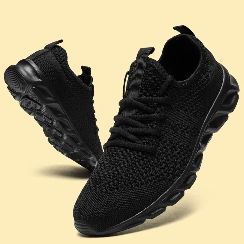 Knitting Mesh Breathable Shoes Anti-slip Men\'s Running Shoe Comfortable Male Casual Jogging Tenis Sneakers Zapatos Para Correr