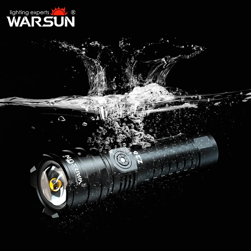 

WARSUN Z26 Rechargeable Flashlight Multifunctional Zoom Outdoor 1000Lm IPX5 Waterproof 5 Modes