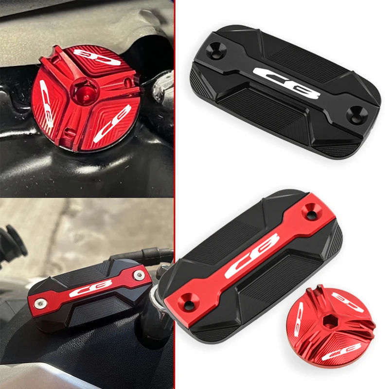 Tapa del depósito de líquido de frenos delantero y tapa del depósito de aceite del motor para motocicletas Honda CB650R, CB500X, CB500F, CB650F, CB600F, CB1300, CB1100