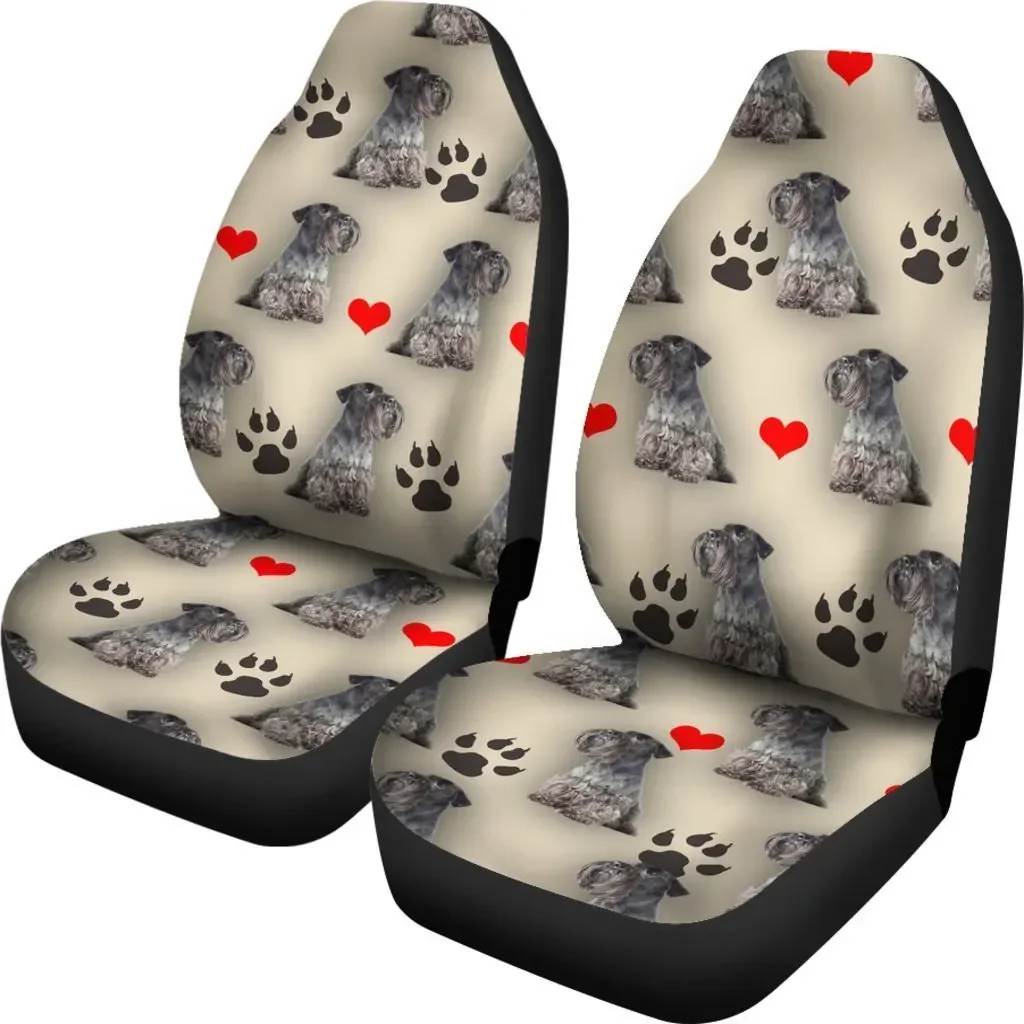 Cesky Terrier Dog Print Car Seat Covers Set 2 Pc, Car Accessories Seat Cover