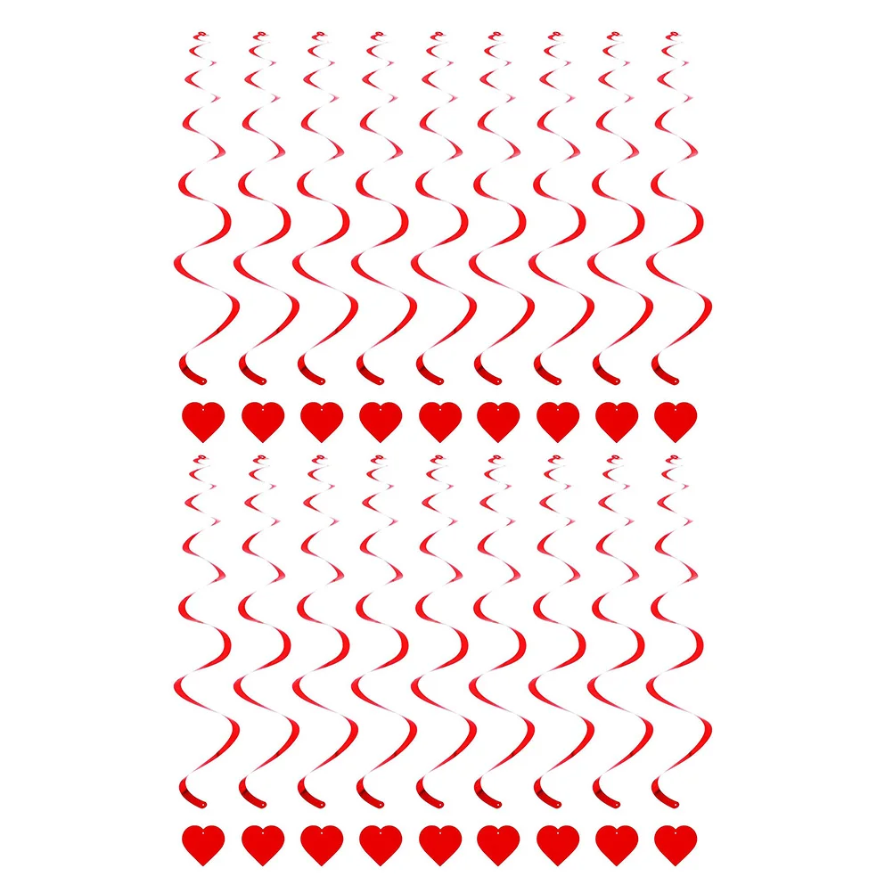 

18Pcs Valentine's Day Spiral Ornament Love Heart Swirl Hanging Decoration Romantic Party Room Gift Decor Heart Spiral Pendant