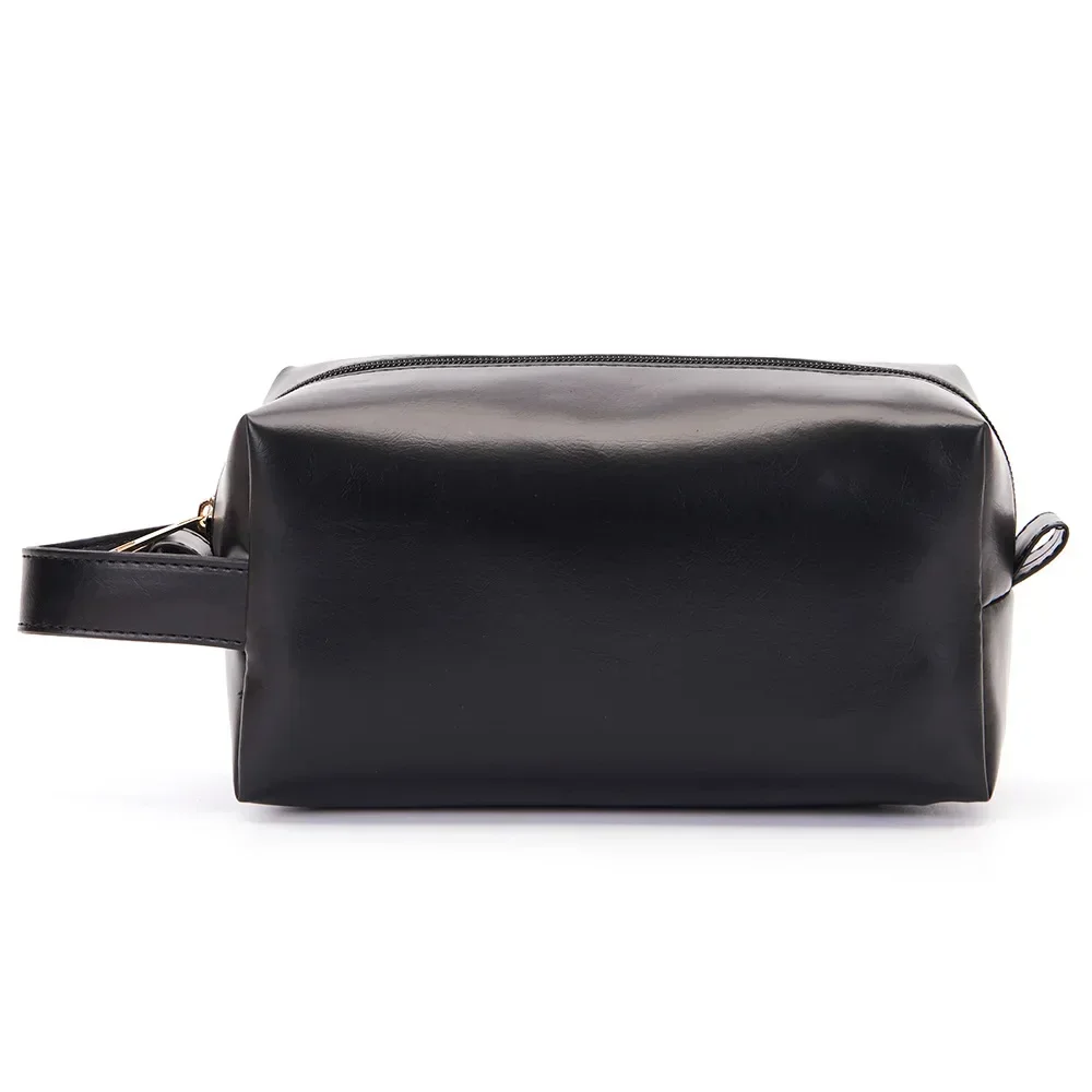 Vintage Oil Wax Leather Toiletry Bag for Men and Women, Large Capacity Cosmetic Bag with Retro Style