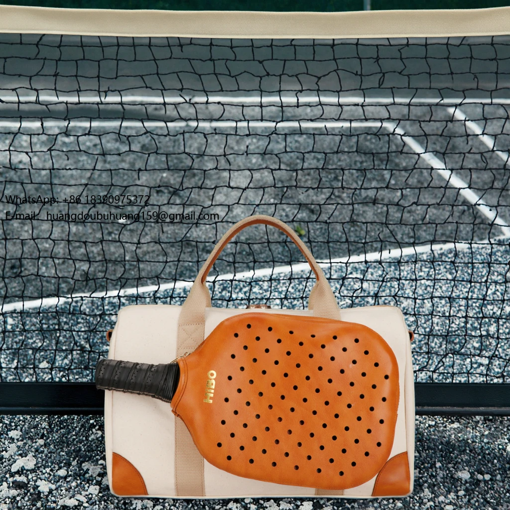 

OEM Racquet Sport Bags Canvas and Leather Tennis Racket Bag