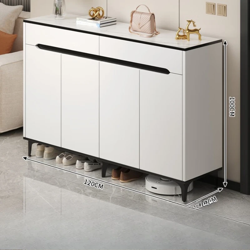 تصميم خزانة خذاء فاخرة تخزين رخيصة جميلة طويل القامة تخزين خزانة خذاء خشب معدني أثاث Armario Zapatero للمنزل #2