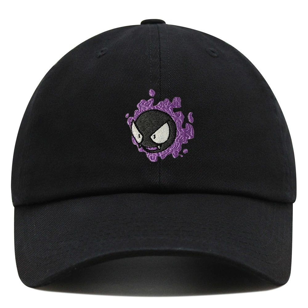 Embroidered Gastly Dad hat Cute Cartoon Baseball Cap Breathable Couple Hats Unisex Adjustable Visors Caps