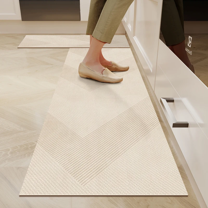 Kitchen Floor Mat Oil-proof Non-slip Waterproof Vinyl Carpet Home Decoration Scrubbable PVC Leather Long Strip Rug Alfombra 주방카펫