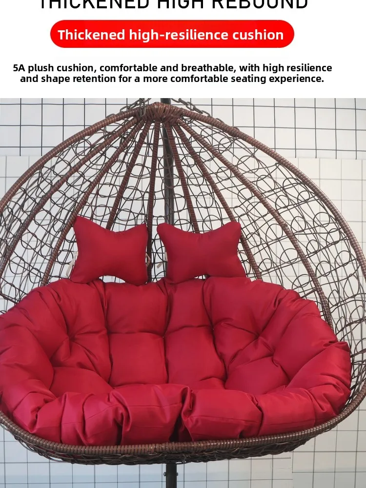 وسادة كرسي معلقة سميكة مقاومة للماء للاستخدام الخارجي، وسادة سرير متأرجحة قابلة للفصل، بساط أرجوحة فردي مزدوج، طراز حديث وبسيط #5