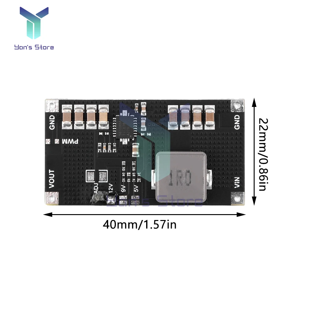 TPS61088 5V 9V 12V Adjustable Boost Step Up Board Module Switch Power Supply Module PWM/PFM 9A Current 1MHz Switching Frequency