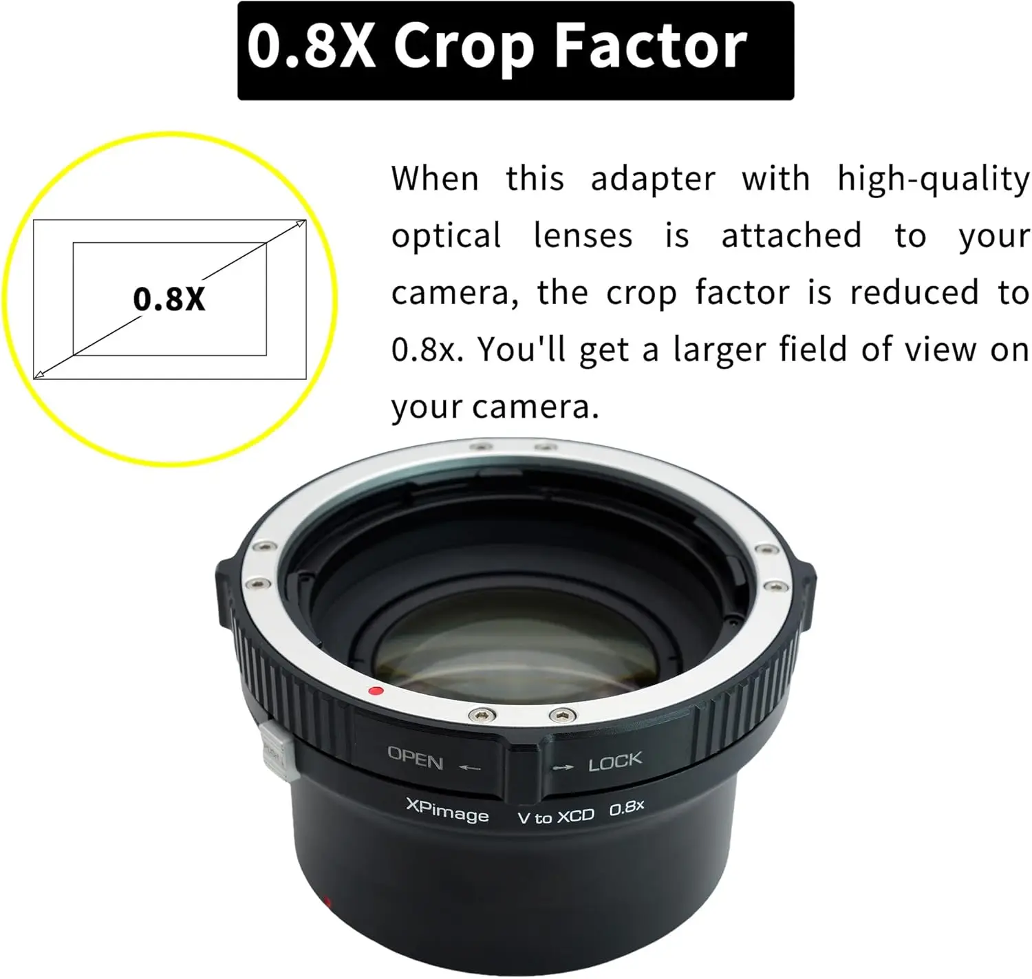 XPIMAGE Lens to XCD X1D Mount Camera Lens  Adapter