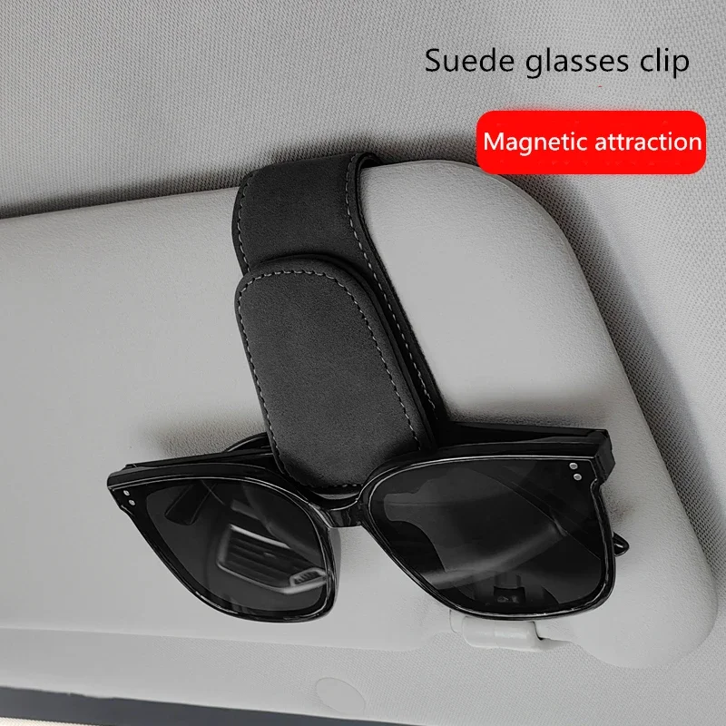 

Sunglasses Holder Is Suitable for Car Sunshades Magnetic Leather Sunglasses Clip and Ticket Clip Car Sunshade Accessories