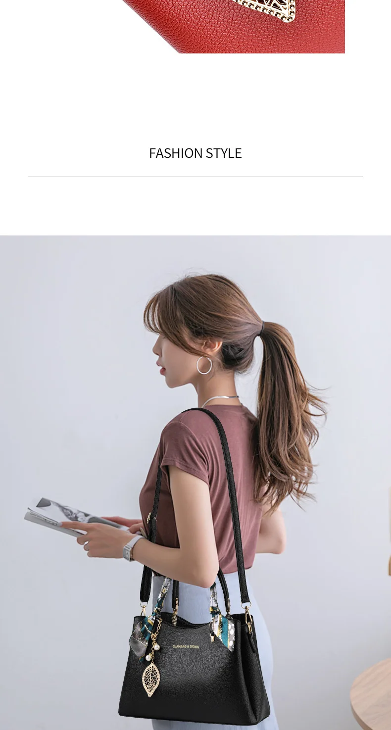 Umhängetasche, rote Hochzeitsgeschenktasche, elegante Handtasche für Damen, Schultertasche – Detail 7