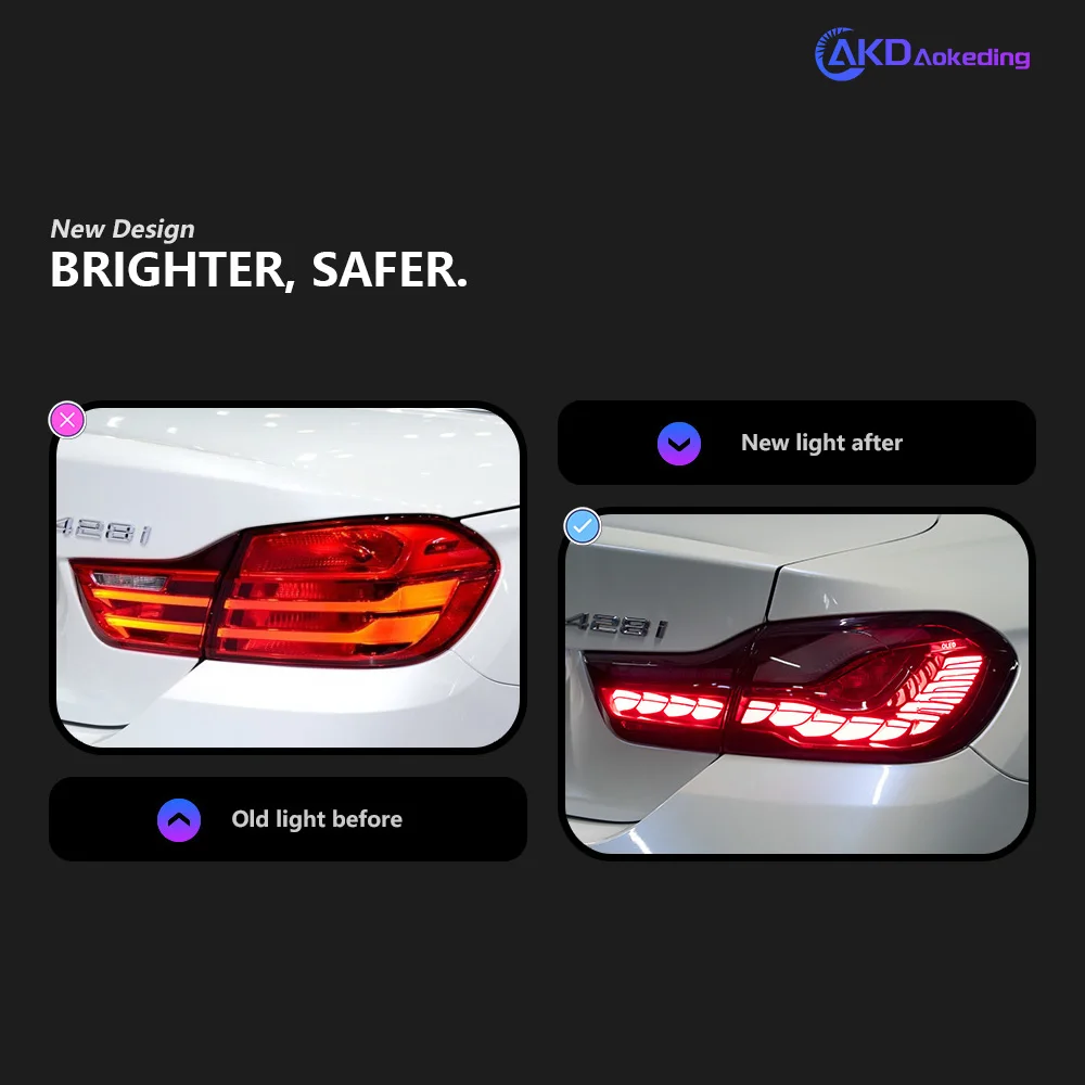 Car Taillights for 4 Series BMW F32 F36 F82 2013-2020 420i 425i 428i 430i 435i 440i LED Auto Taillight Dragon Scales Accessories