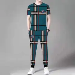 T-shirt à manches courtes et pantalon long pour hommes, ensemble de survêtement FJJ, vêtements sportifs, mode masculine, été 2023, 2 pièces