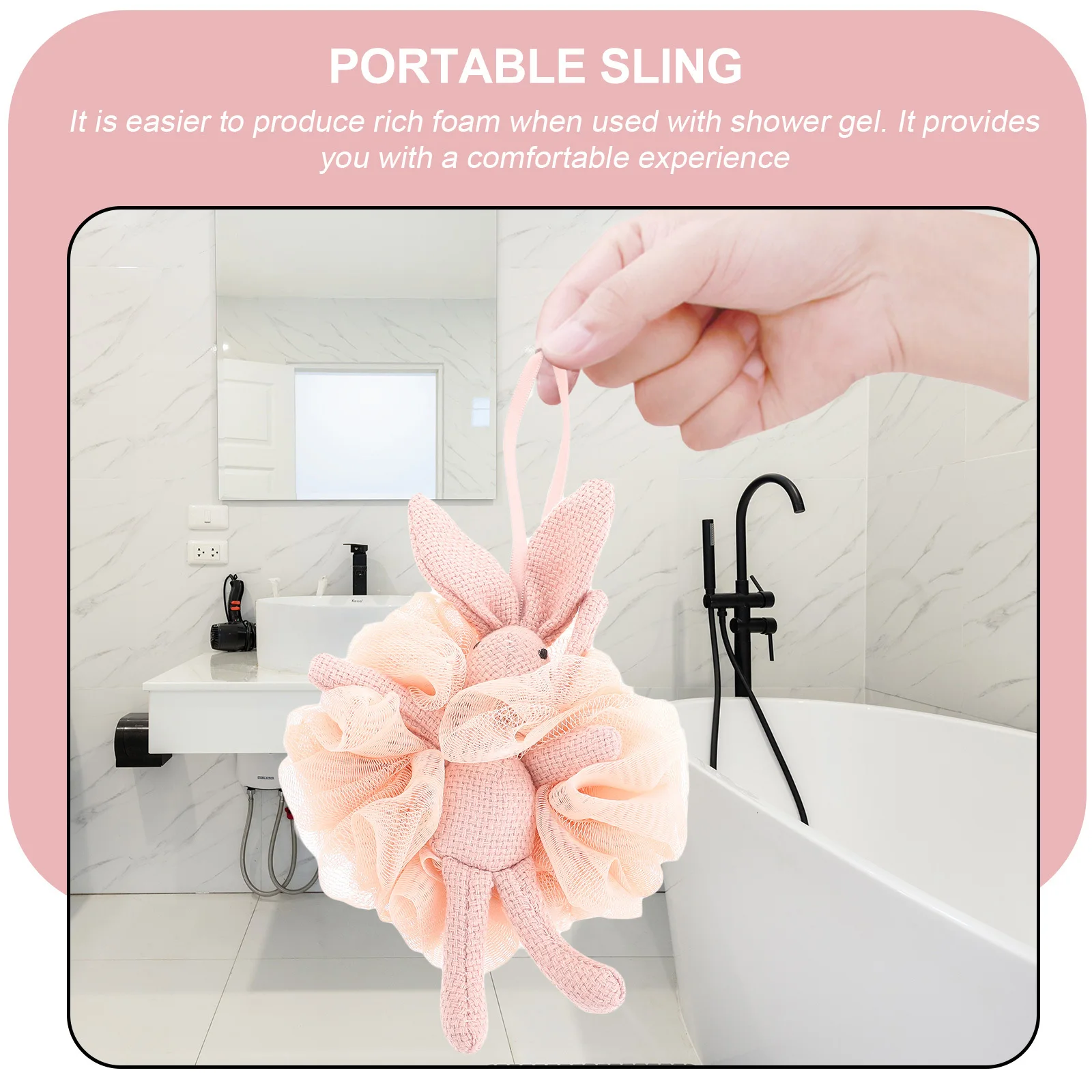 Badballen Konijnvormige Draagbare Huishoudelijke Douche Badaccessoire Voor Thuis Hotel Badkamer Supply Exfoliërende