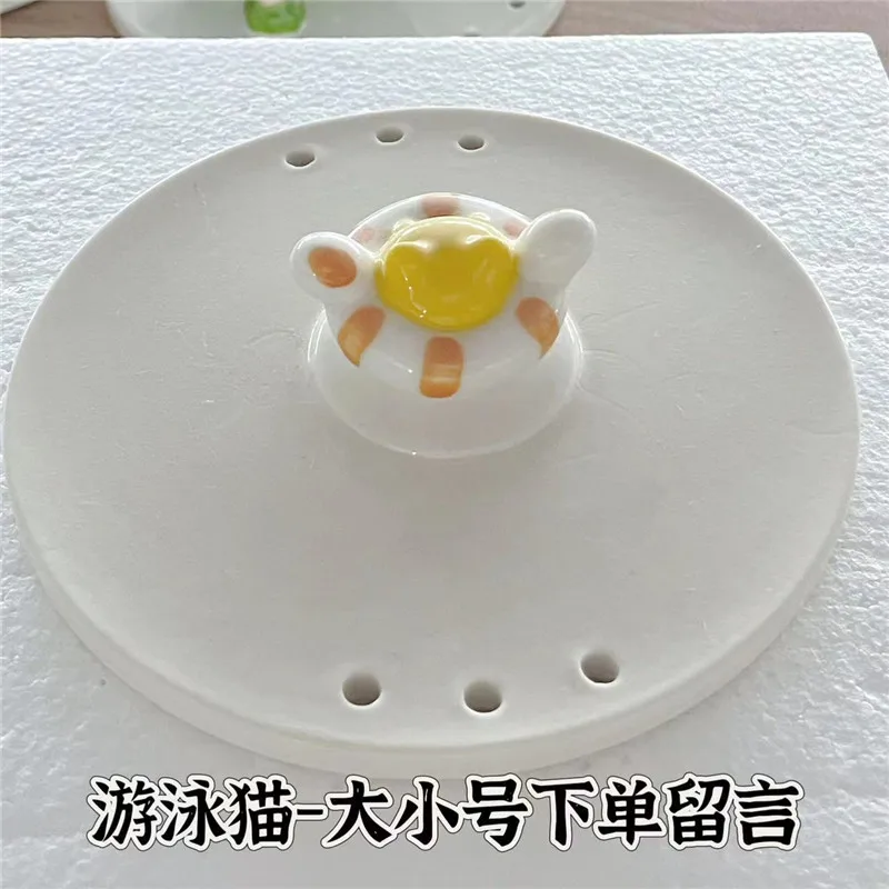 Ceramic Pet Water Fountain Cover Electronics Drinker For Cats Pet Drinking Fountain Lid Cat Water Dispenser Cap Pet Fountain Top