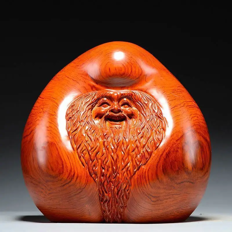 Rosewood Carved Peach Ornament Mahogany Crafts Birthday Gift for Elderly Longevity Celebration