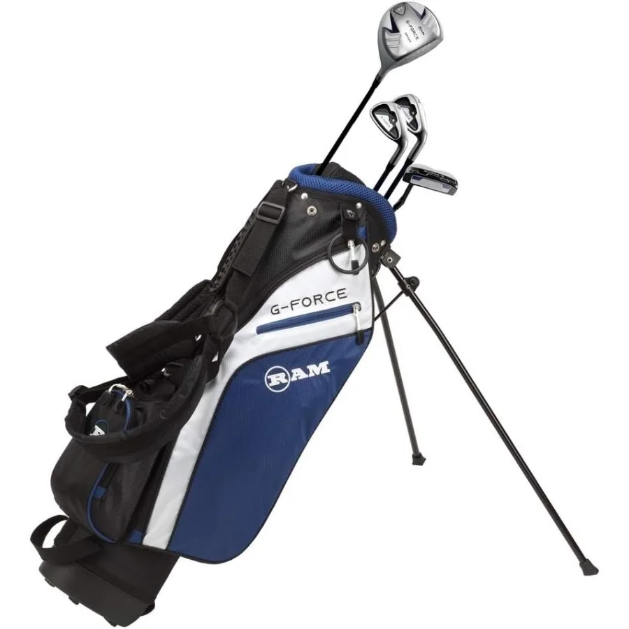 

Golf Junior G-Force Boys Golf Clubs Set with Bag - Lefty 100 Carbon Fiber Black and Silver Lightweight Design for Young Players