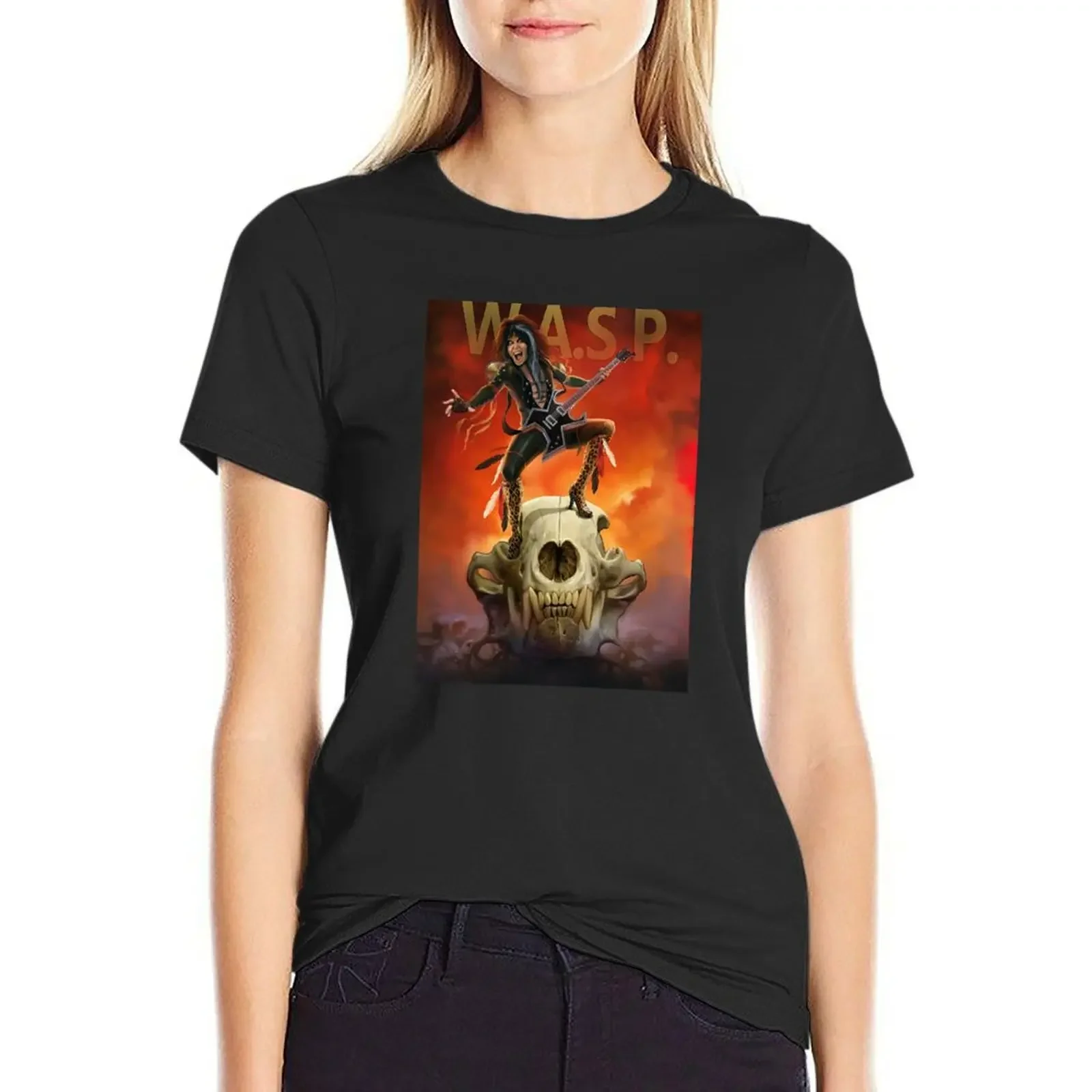 

ON THE SKULL HEAD GOATS T-Shirt summer clothes funny vintage clothes rock and roll t shirts for Women
