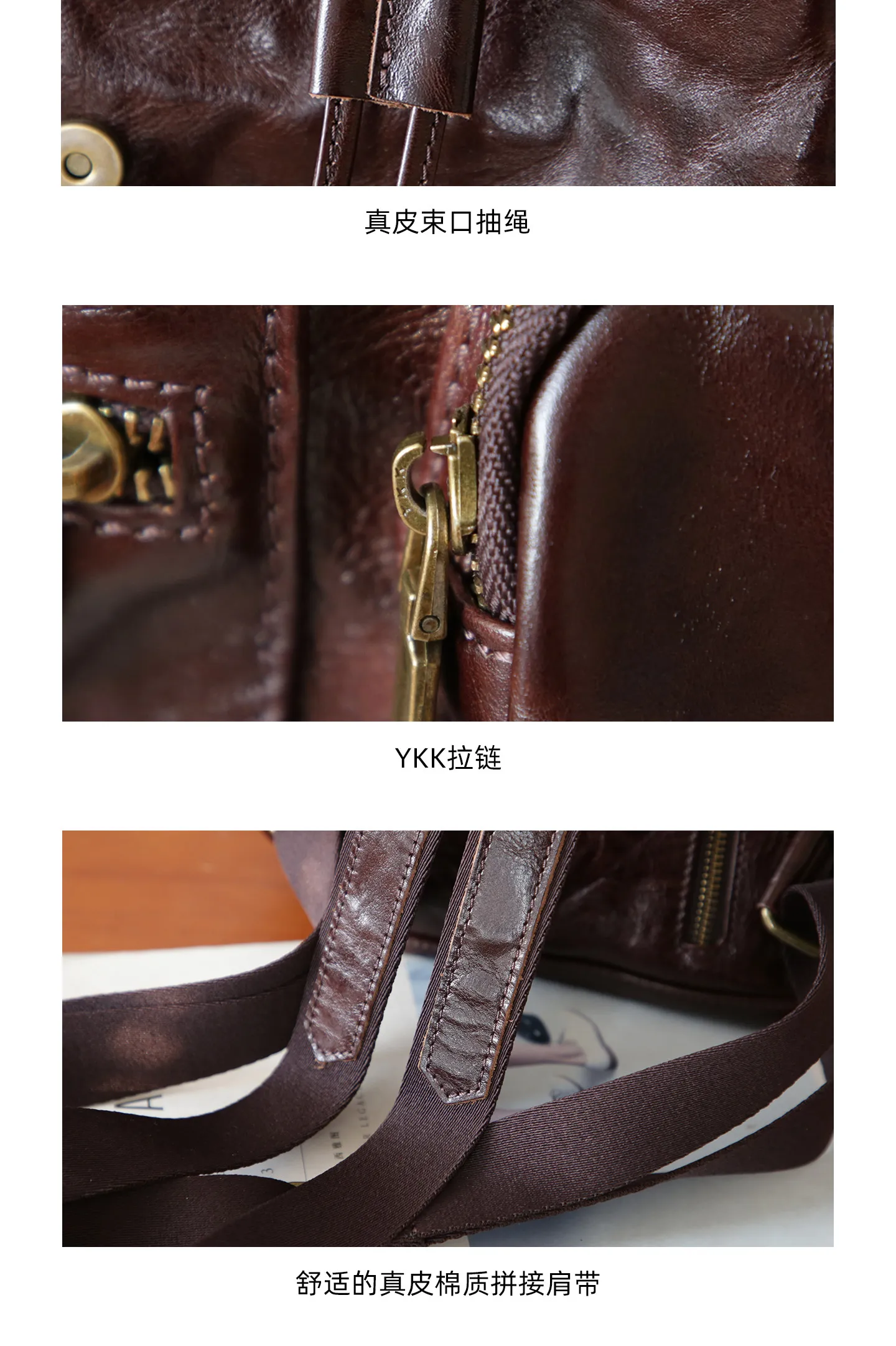 PNDME Mode Vintage Luxus handgefertigter Damenrucksack aus erstklassigem Rindsleder für Outdoor-Reisen und Partys, echter Leder-Rucksack für Frauen. – Detail 5