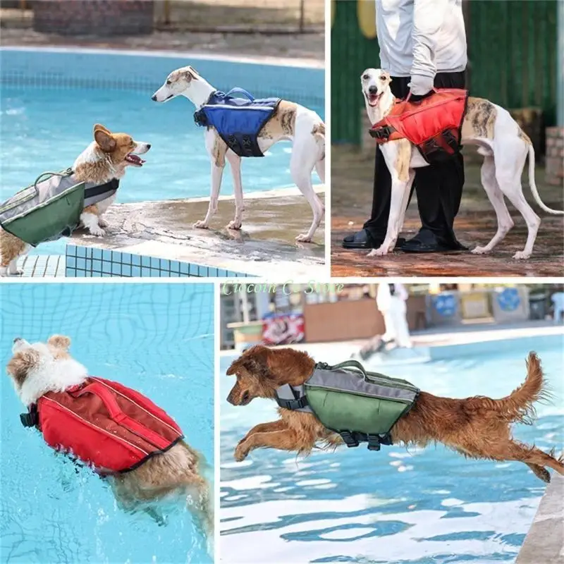 X90F Pet Life Preserver Swimsuit Dog Life Vest Adjustable Belt Flotation Device Safety Swimsuit for Swimming Boating