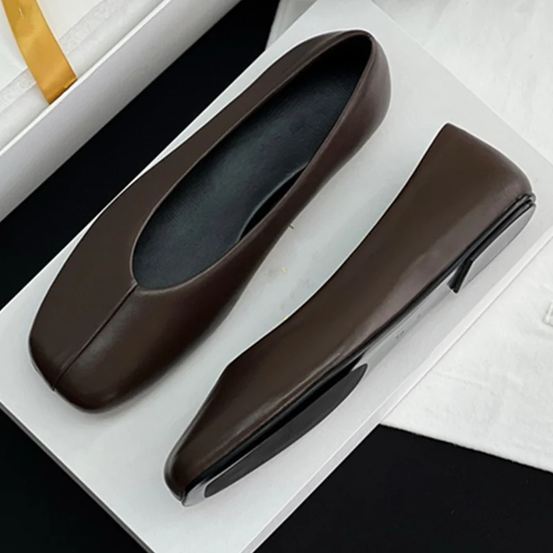 Maxdutti أحذية امرأة للنساء المتسكعون الحد الأدنى جلد طبيعي لينة مريحة الشقق الفرنسية موضة أنيقة التنقل الأحذية