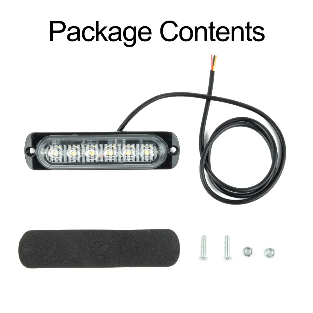 

Car 6LED Flash Light With Mounting Tool DRL Daytime Running Light Fog Light Headlight Flash Light White 112*28mm