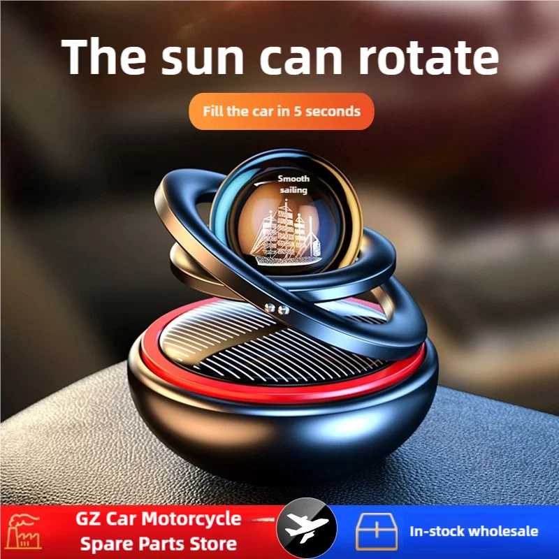 

Wholesale Aluminum Alloy Car Interior Solar Fragrance Turn When There is Sunshine Car Perfume Accessories Car Air Freshener