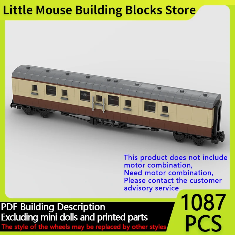 

Модель городской автомобиль MOC, строительные кирпичи, классический паровоз, фургон охранника, модульная технология, подарки, праздник, сборка, детские игрушки, костюм