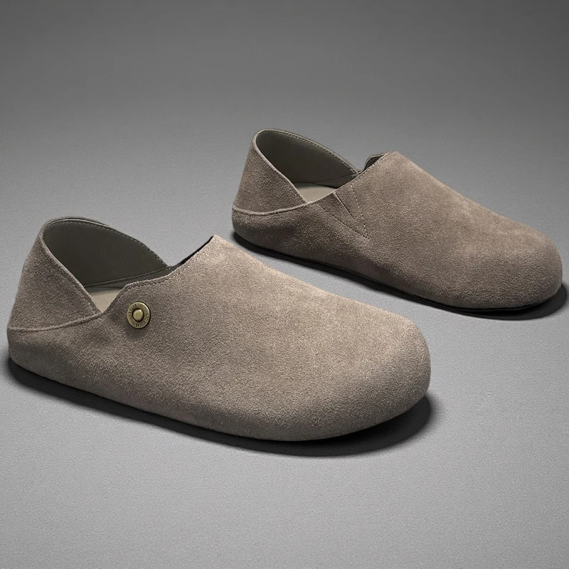 

Мужские повседневные бахилы, бархатные на мягкой подошве, ретро и модный стиль, прогулочная обувь большого размера, домашняя и уличная обувь для ленивых