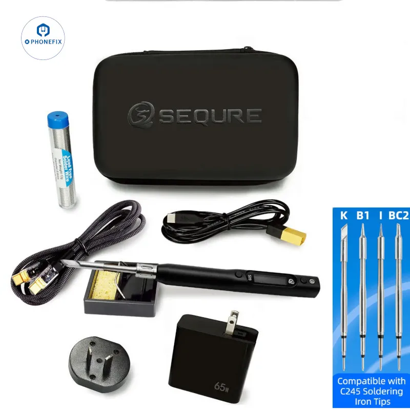 SEQURE S99 Anti-static Soldering Iron Set with C245 Solder Tip Adjustable 50-500 ℃ Phone PCB RC Model Precision Welding Tool Kit