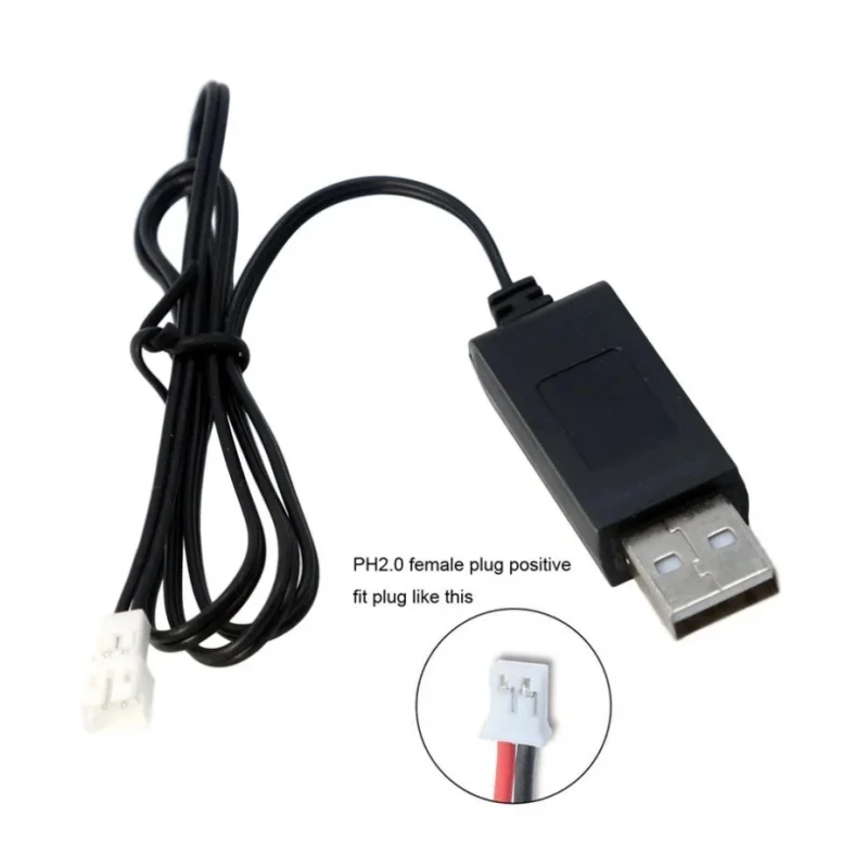 Youmile Chargeur USB de batterie LiPo 1S 3.7V/4.20V Chargeur LiPo 1S 6 canaux JST 1.25 Connecteurs JST-PH 2.0 mCX mCPX, avec câble d'extension USB, pour charger les batteries