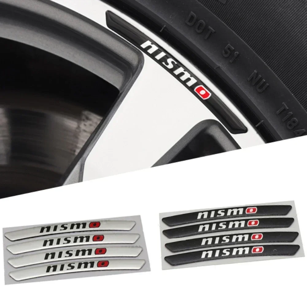 4pcs/set Car Wheel Side Emblem Sticker Auto Badge Tire Rim Decals For Almera Sylphy Altima Sentra Qashqai Accessories