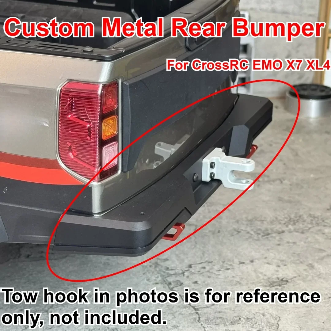 RC Pickup Truck Vehicle Metal Rear Bumper Custom Model Number For 1/8 CrossRC EMO X7 XL4 Decorative Styling Decor Upgrade Parts
