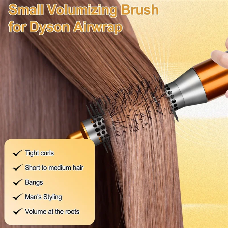A78E-For Dyson Airwrap فرشاة تنعيم ناعمة، فرشاة تكثيف مستديرة صغيرة - فرشاة مستديرة أصغر مقاس 20 مم متضمنة #3