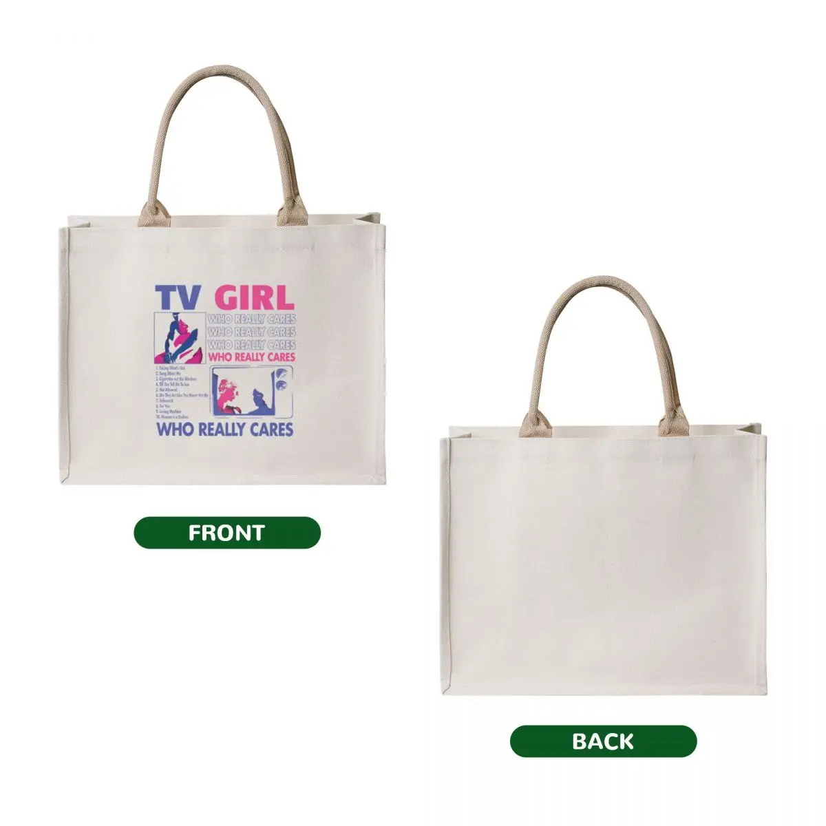 TV Girl Who Really Cares Tote Bag the tote bag Big bag canvas tote Big women