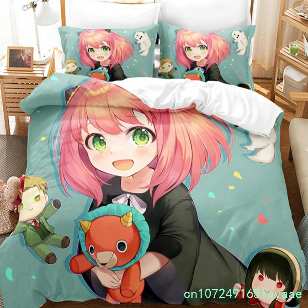 Spy X Family 3D Anime Duvet Cover Sets Pillowcases For Boys Gift Polyester Single Twin Queen King Anya Forger Bedding Set