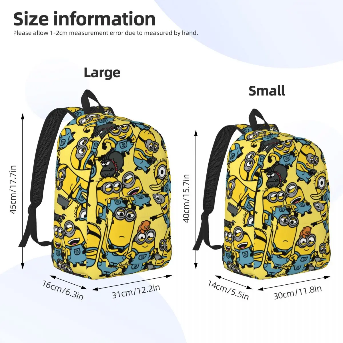 Minions The Rise Of Gru Cartoon Backpack for Student School Bookbag Daypack Preschool Primary Bag Travel